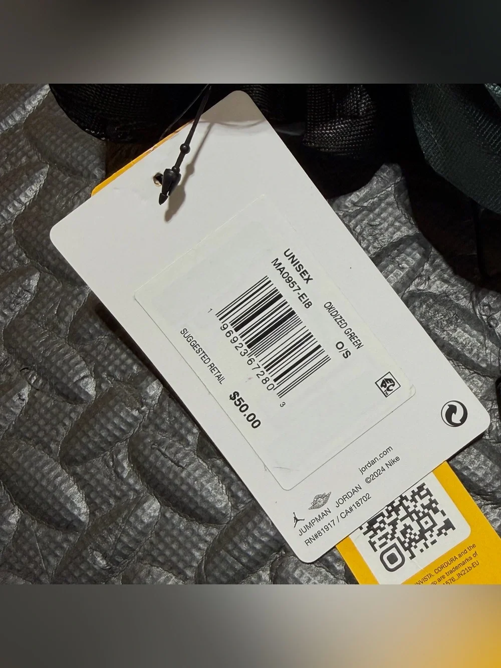 Jordan Collectors Crossbody Bag Cordura Green Jumpman Logo 3L MA0957-E18 NEW